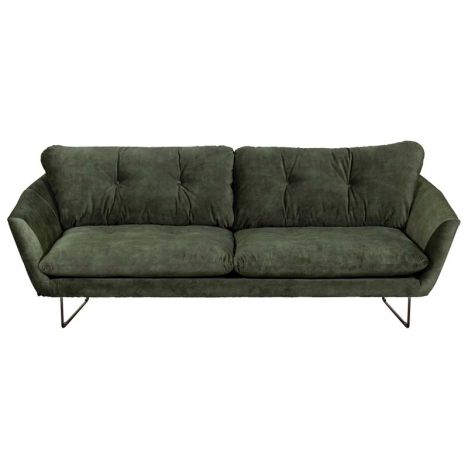 3 zitsbank - Kuddar - velours Adore Hunter groen 156