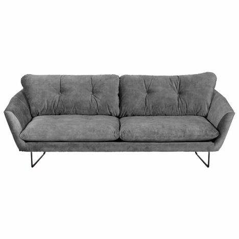 3 zitsbank - Kuddar - velours Adore grijs 180